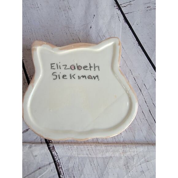 Pottery Handmade Cat Kitty Trinket Dish - Picture 6 of 11